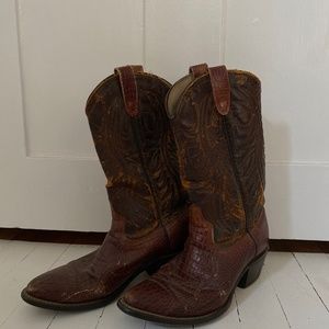 Vintage leather cowboy boots